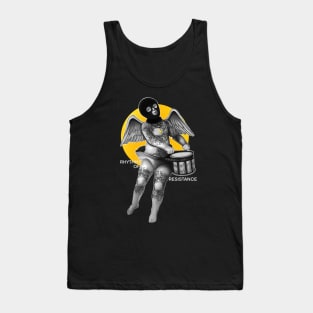 Tattoed riot angel with drum Rhythms of resistance Tank Top